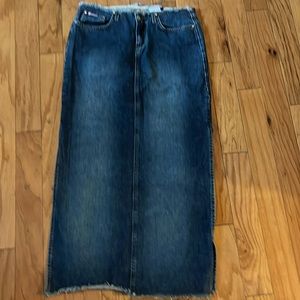 No size tag.  VINTAGE Bubblegum MADE IN USA Denim maxi skirt